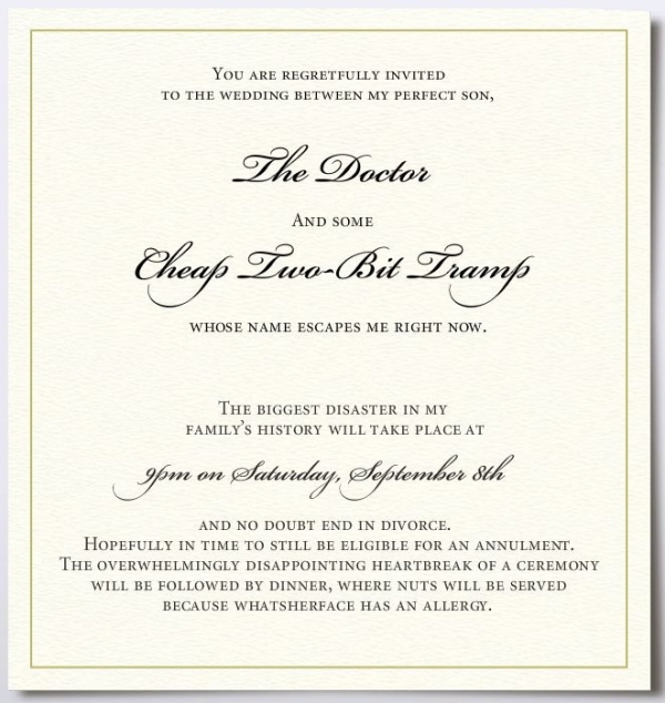 Funny wedding invitation